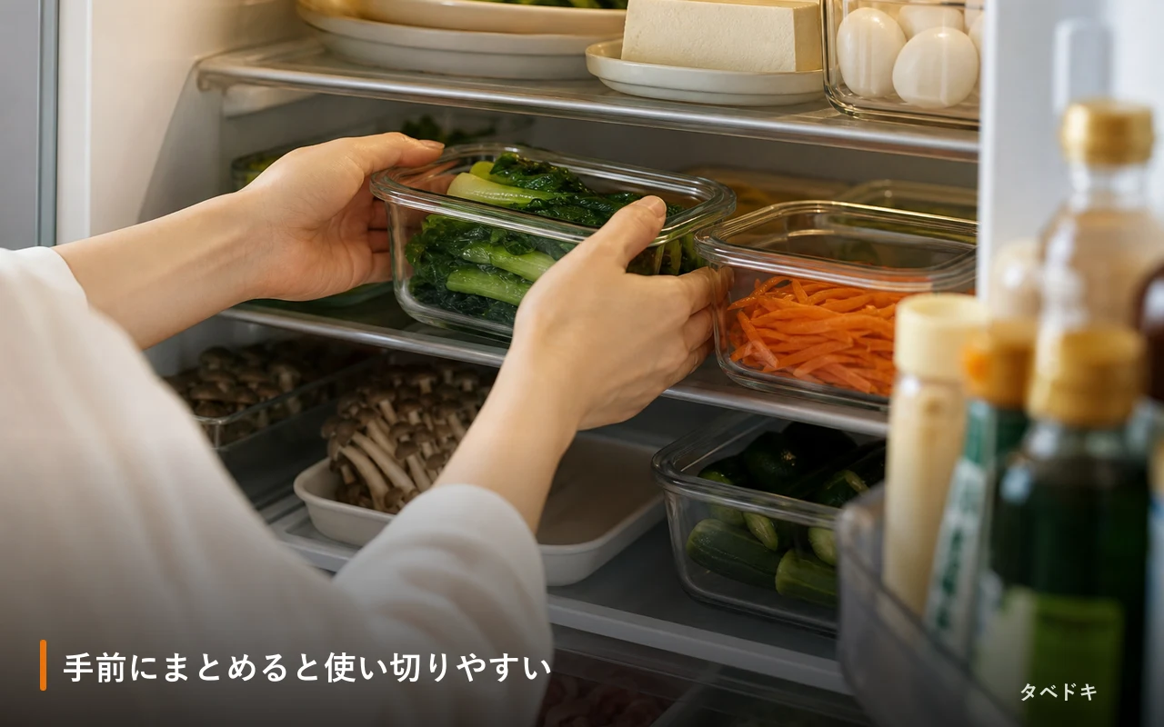 手前にまとめると使い切りやすい