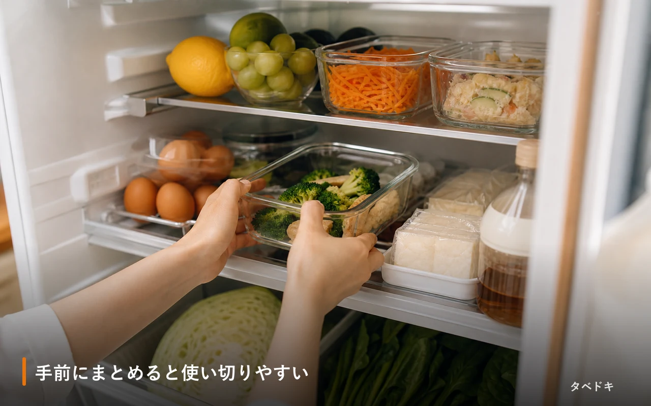 手前にまとめると使い切りやすい