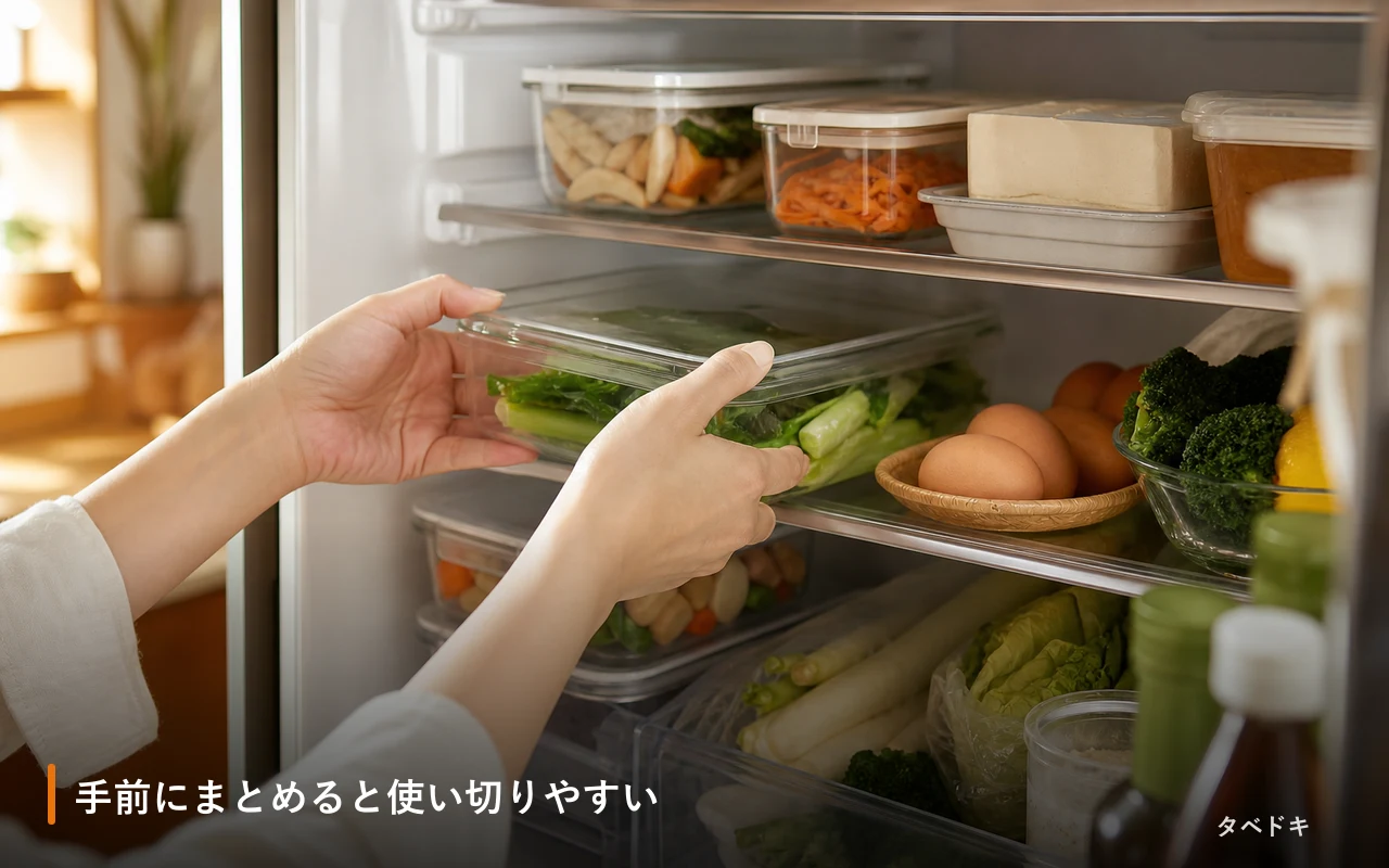 手前にまとめると使い切りやすい
