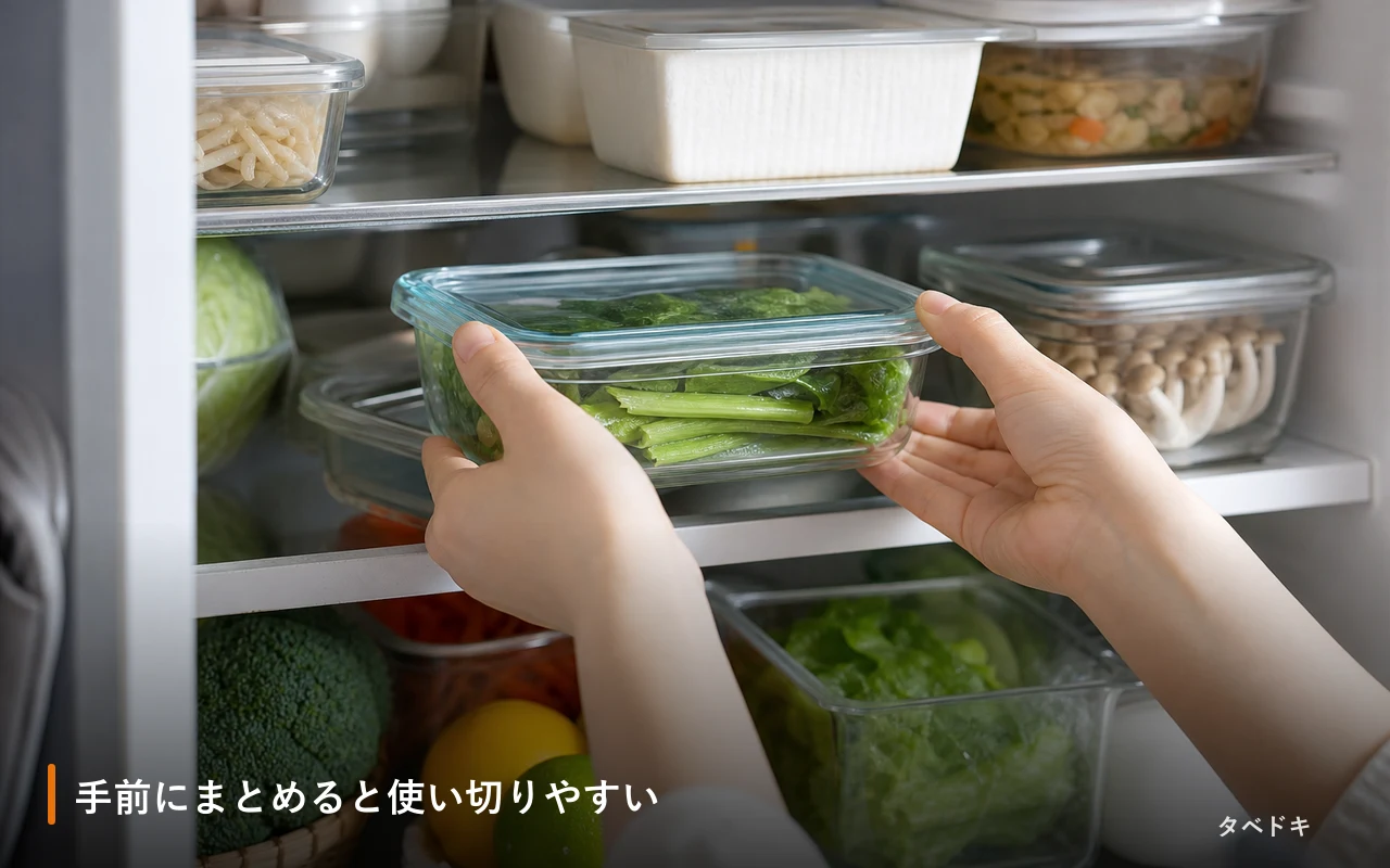 手前にまとめると使い切りやすい