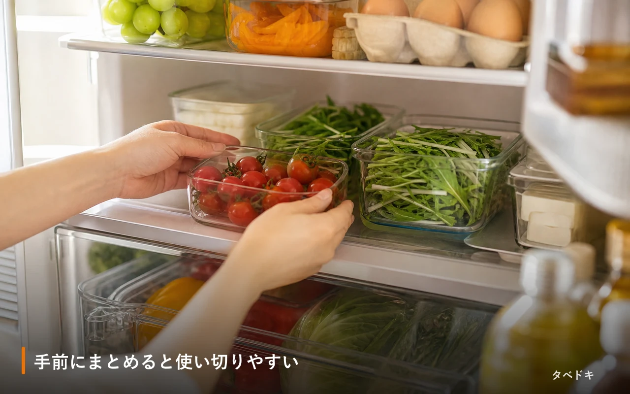 手前にまとめると使い切りやすい