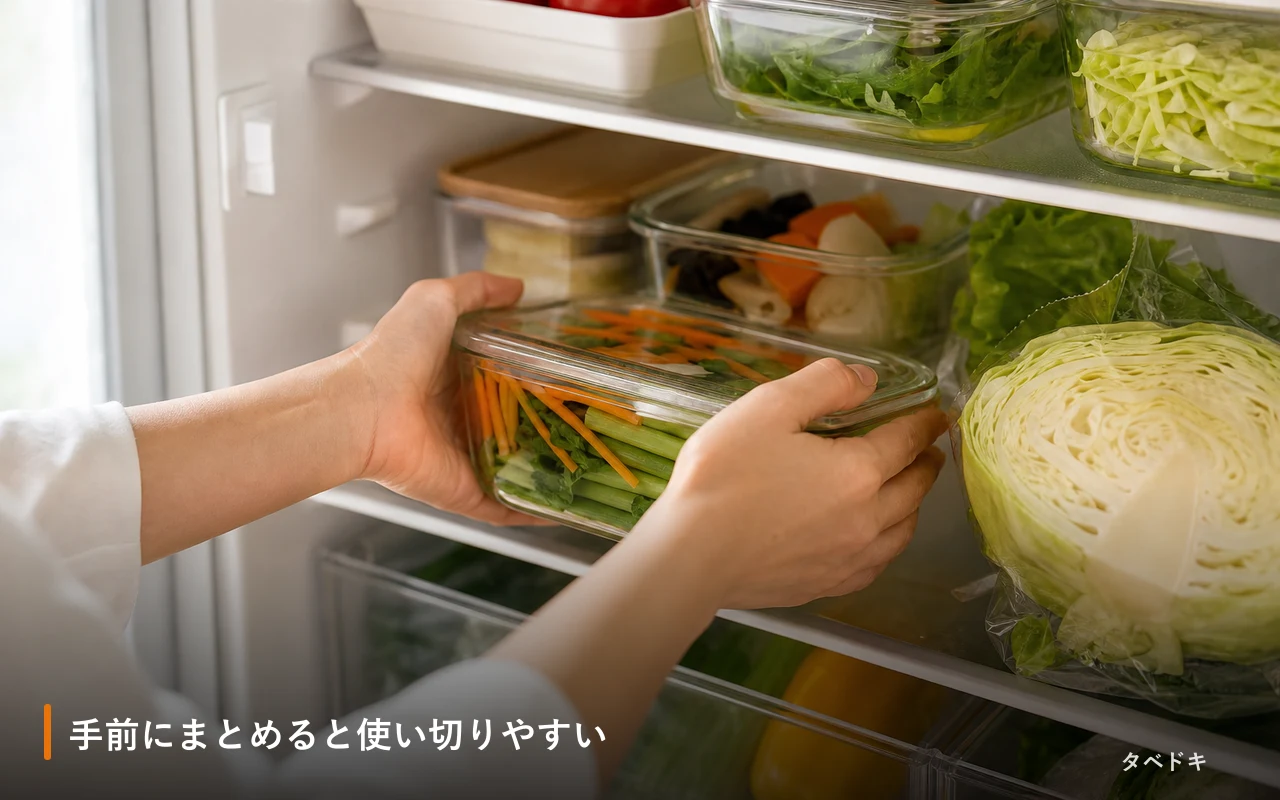 手前にまとめると使い切りやすい