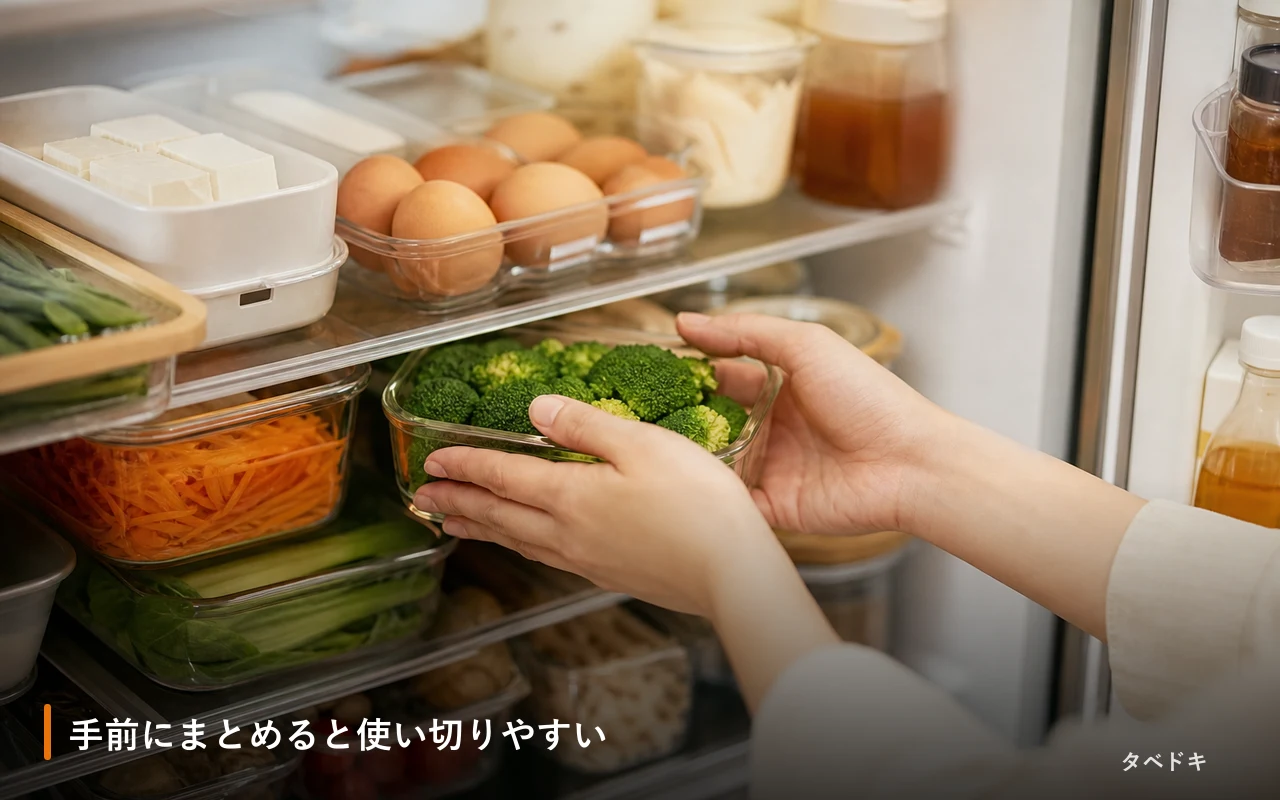 手前にまとめると使い切りやすい