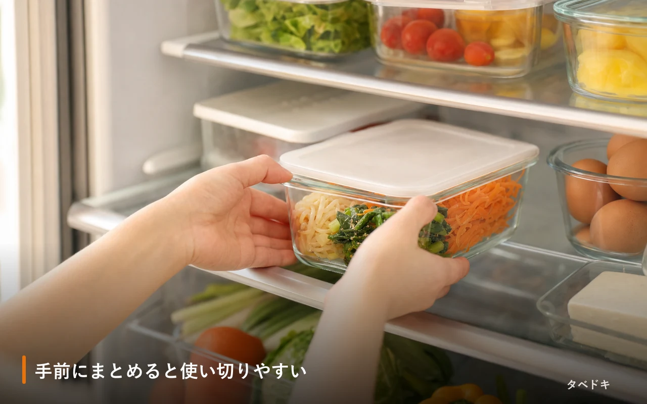 手前にまとめると使い切りやすい