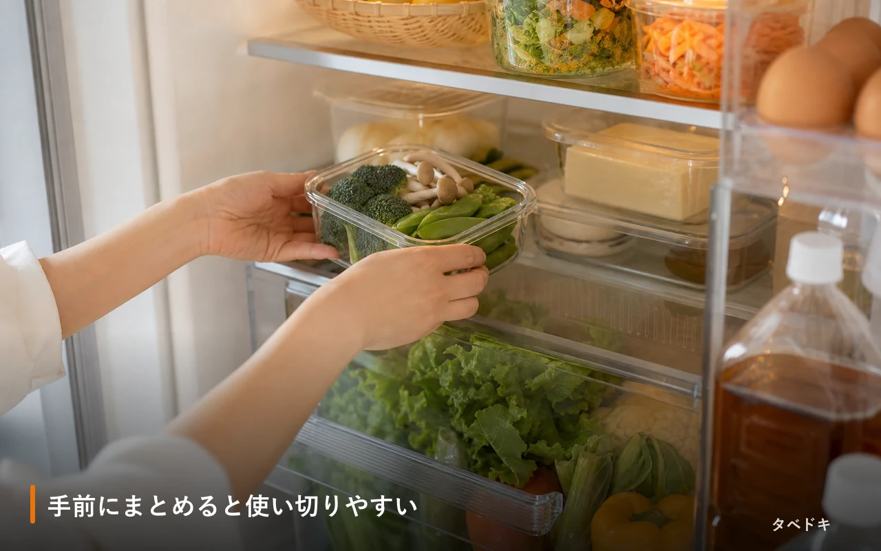 手前にまとめると使い切りやすい