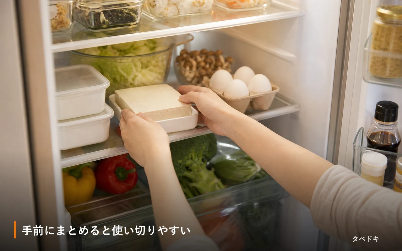 手前にまとめると使い切りやすい