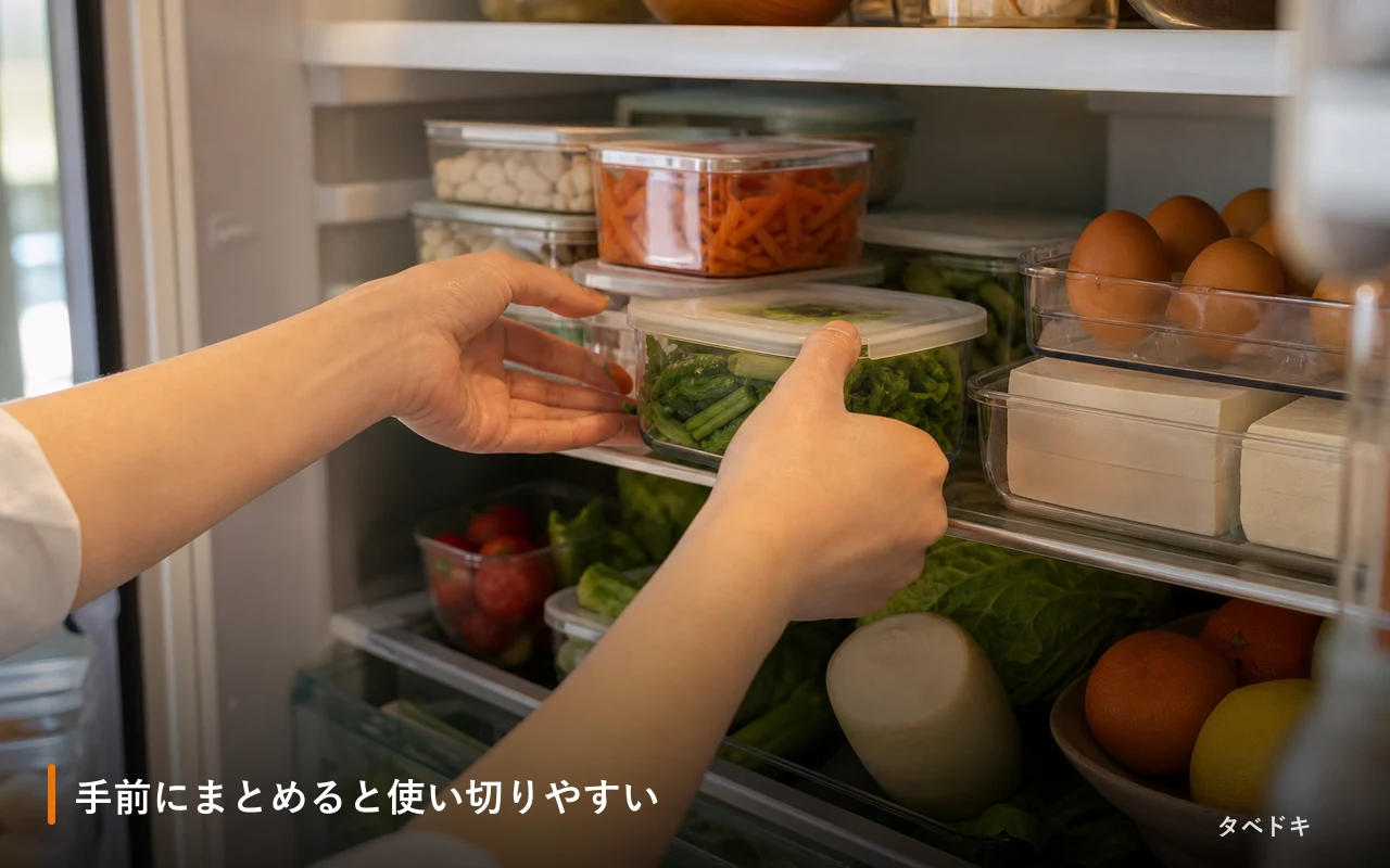 手前にまとめると使い切りやすい