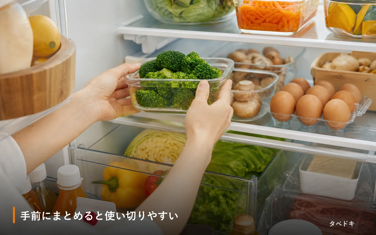 手前にまとめると使い切りやすい
