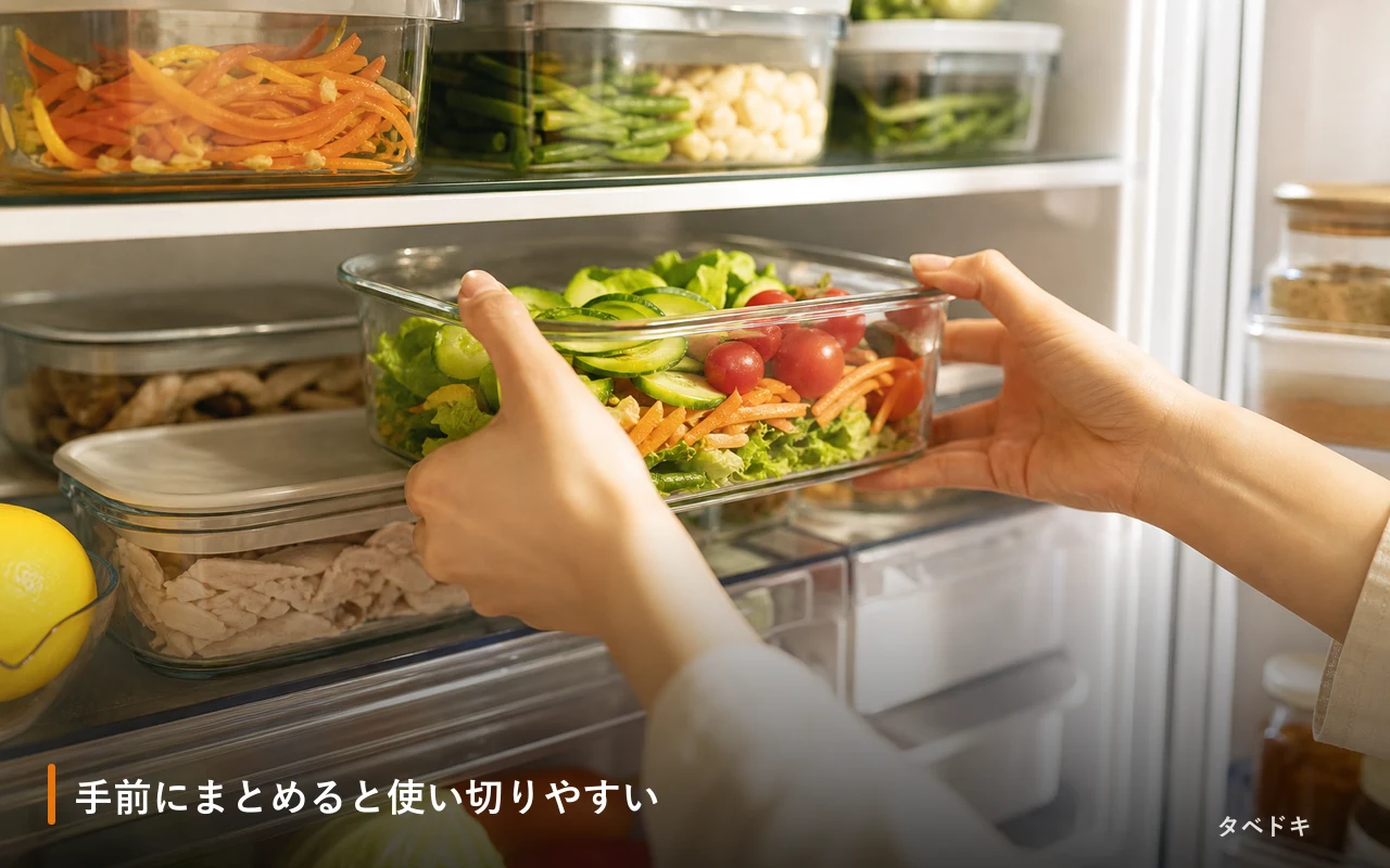 手前にまとめると使い切りやすい