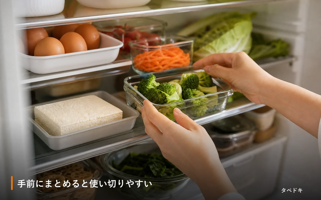 手前にまとめると使い切りやすい