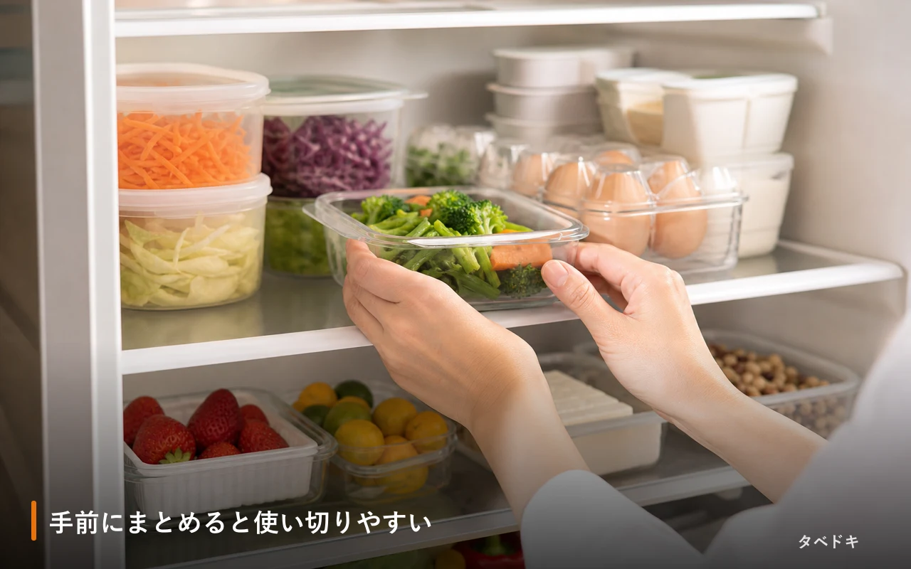 手前にまとめると使い切りやすい