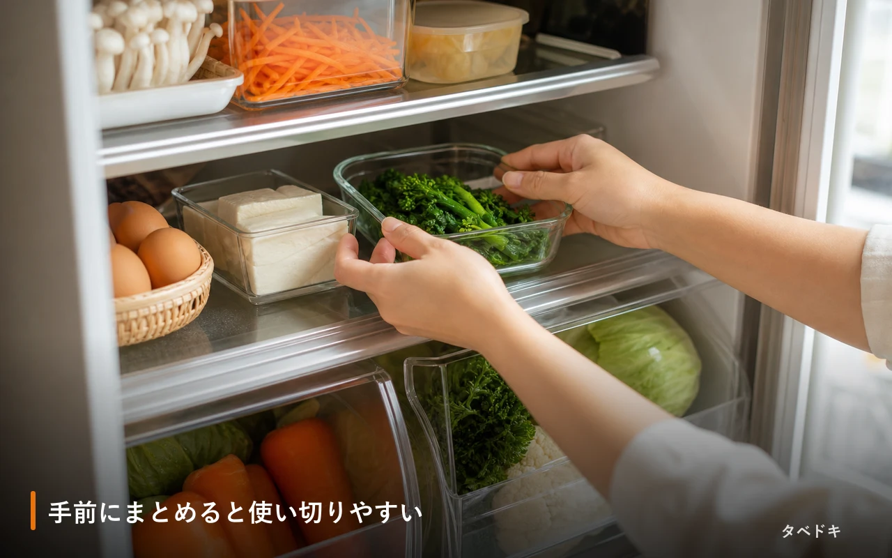 手前にまとめると使い切りやすい