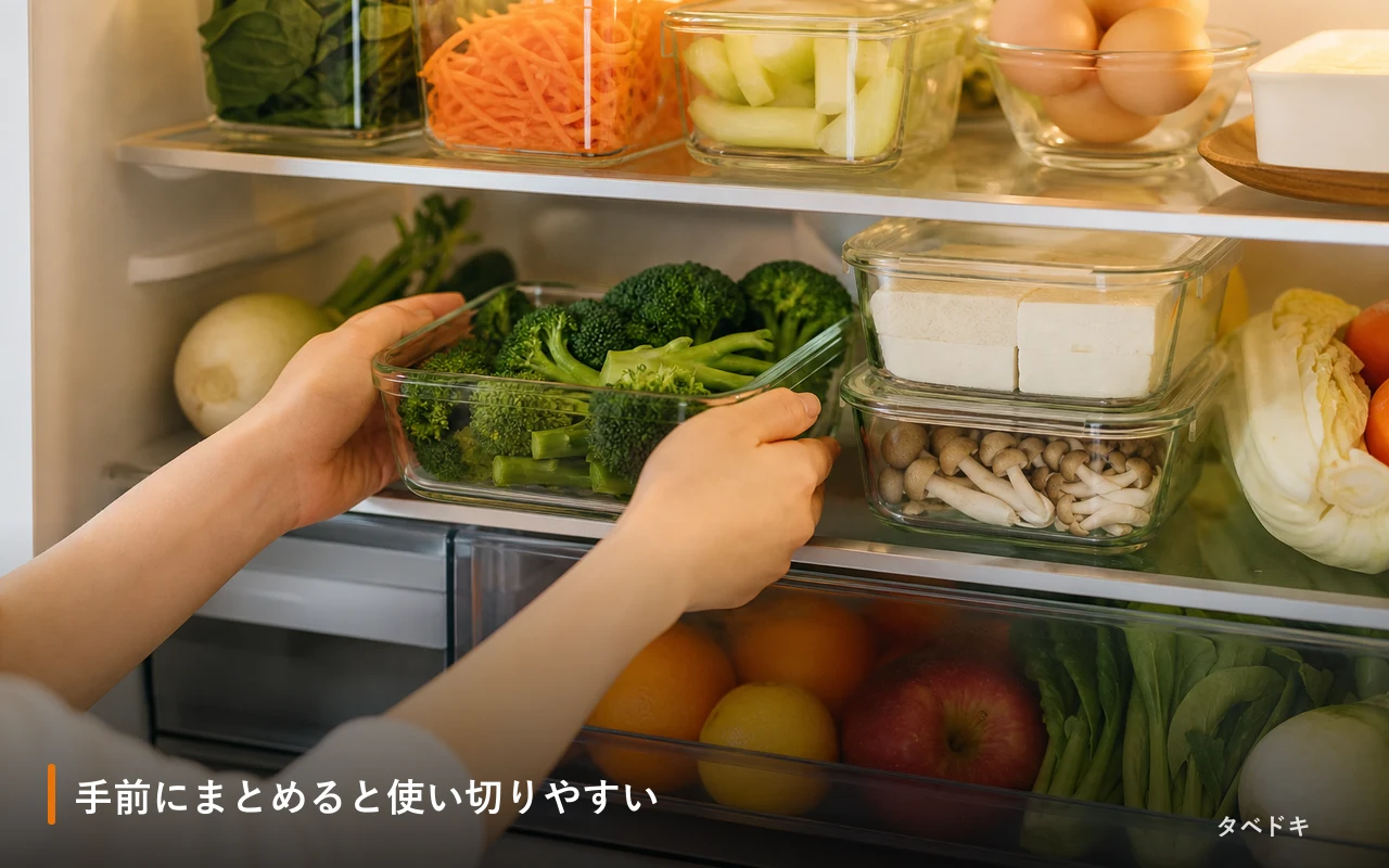手前にまとめると使い切りやすい
