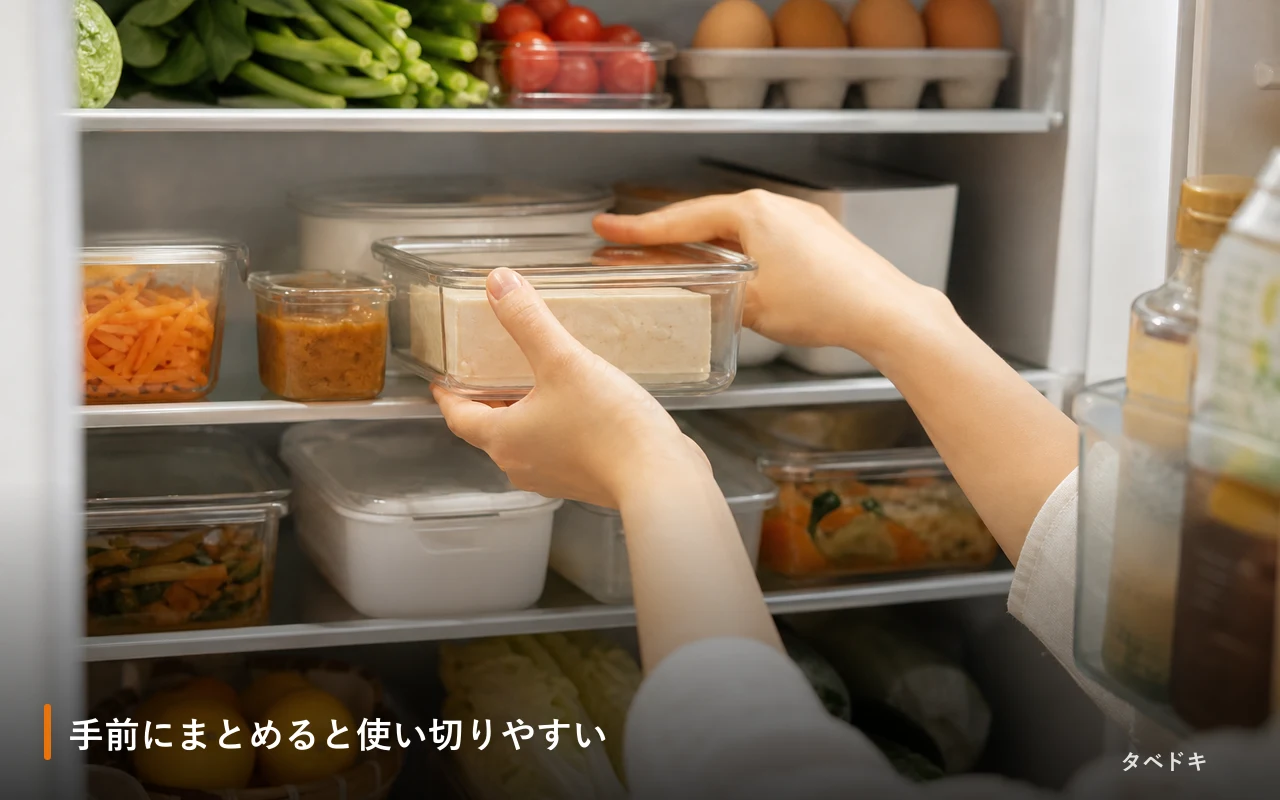 手前にまとめると使い切りやすい