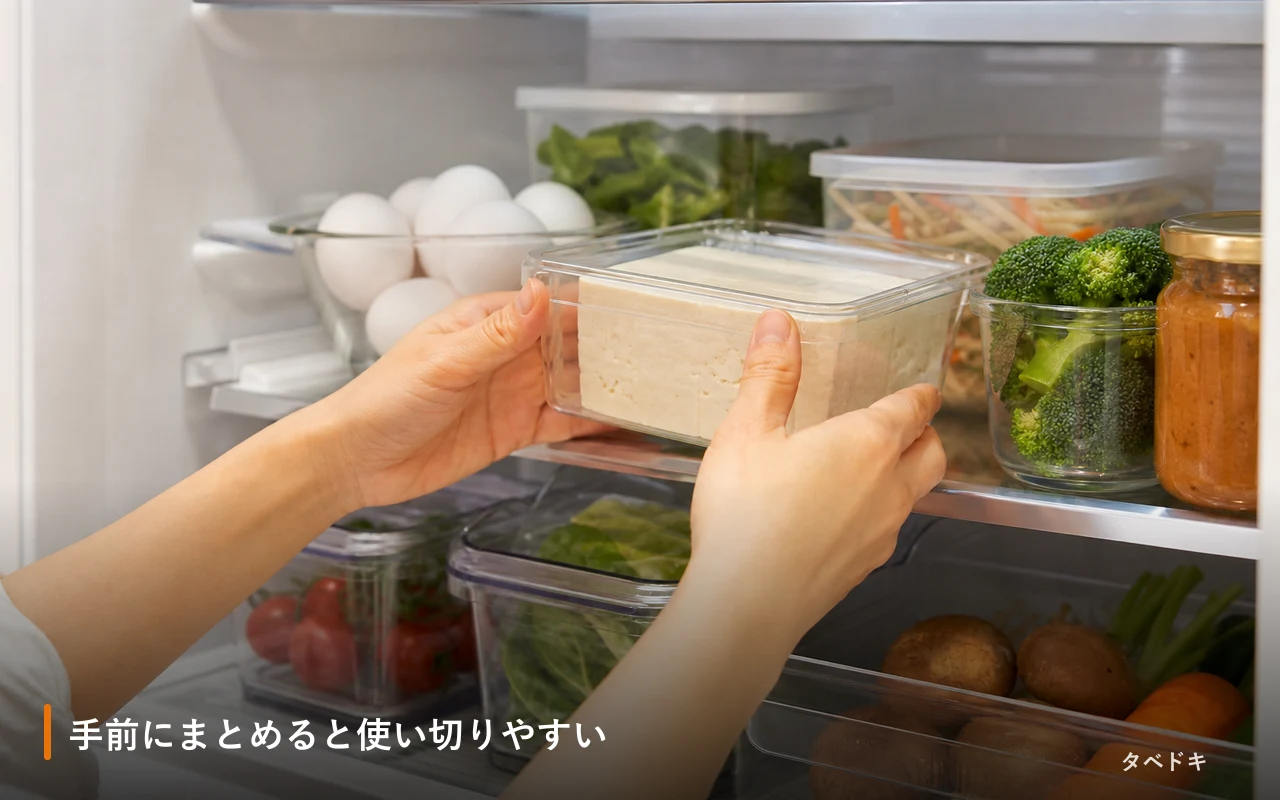 手前にまとめると使い切りやすい