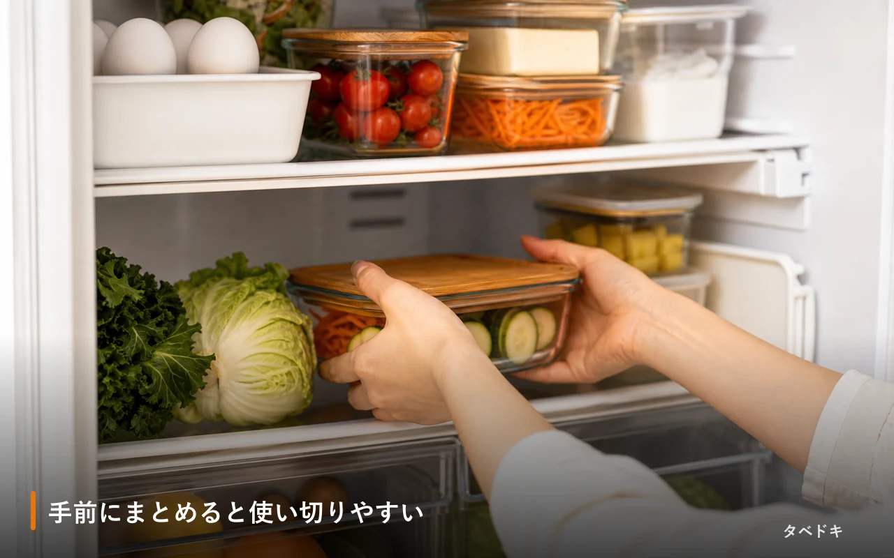 手前にまとめると使い切りやすい