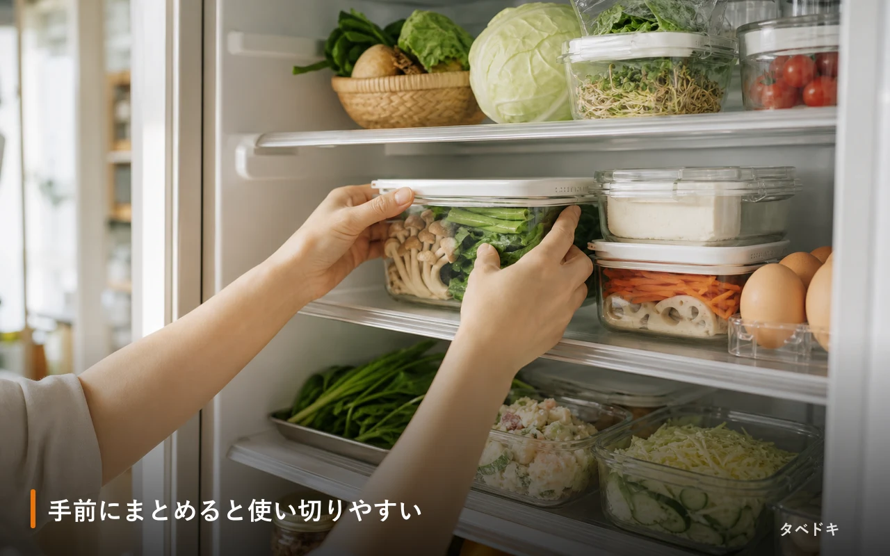 手前にまとめると使い切りやすい