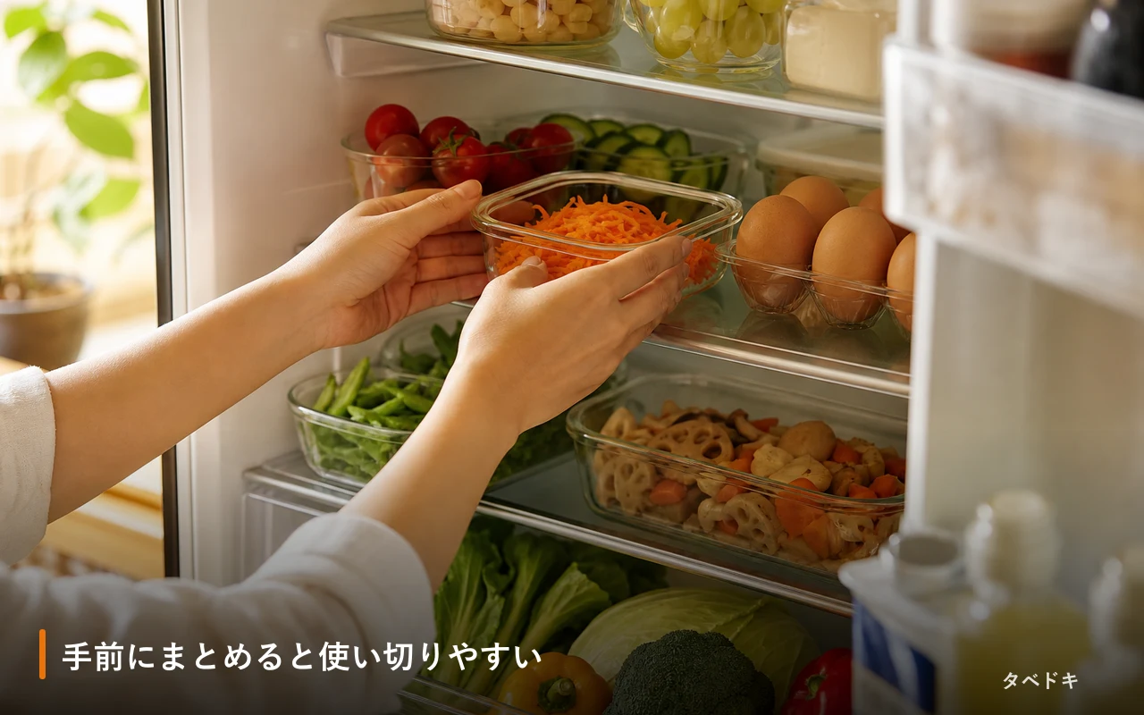 手前にまとめると使い切りやすい