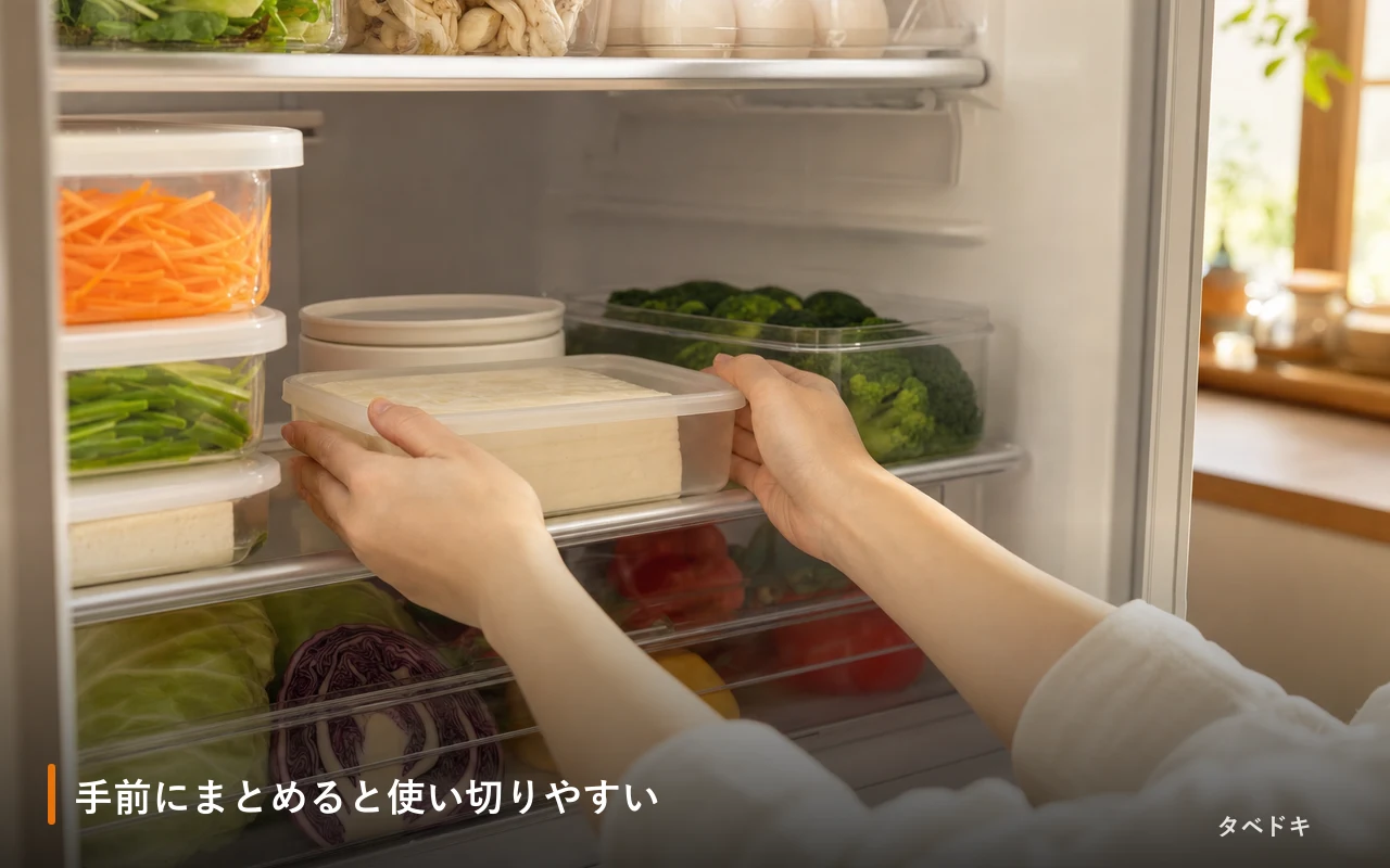 手前にまとめると使い切りやすい