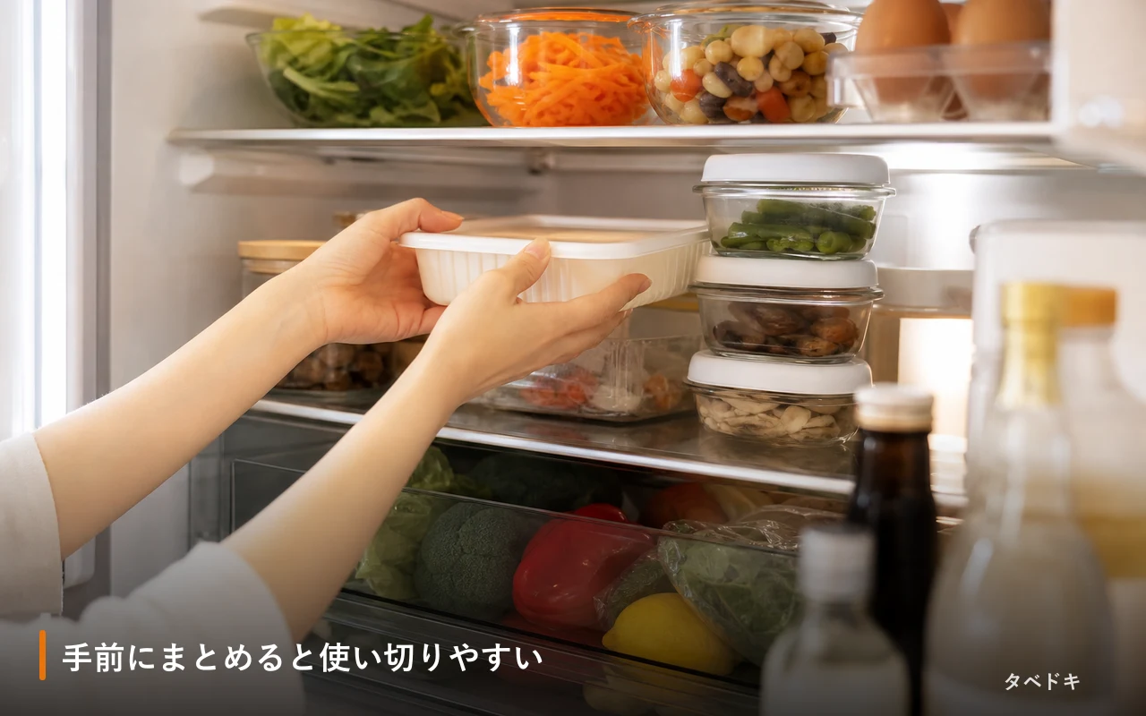 手前にまとめると使い切りやすい