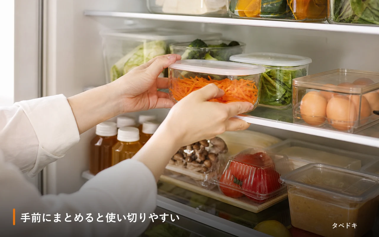 手前にまとめると使い切りやすい