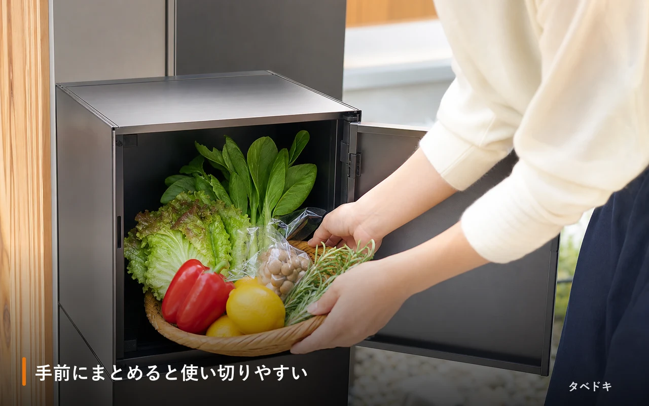 手前にまとめると使い切りやすい