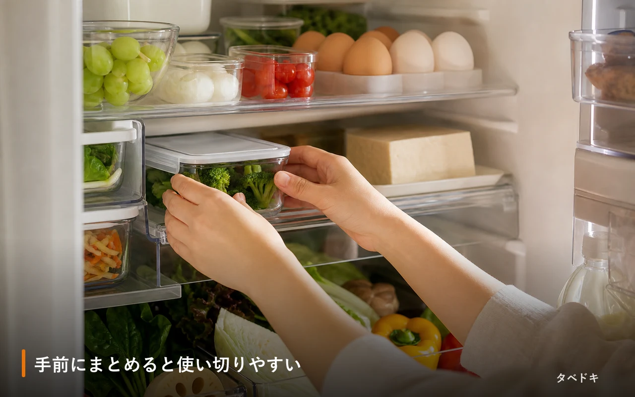 手前にまとめると使い切りやすい