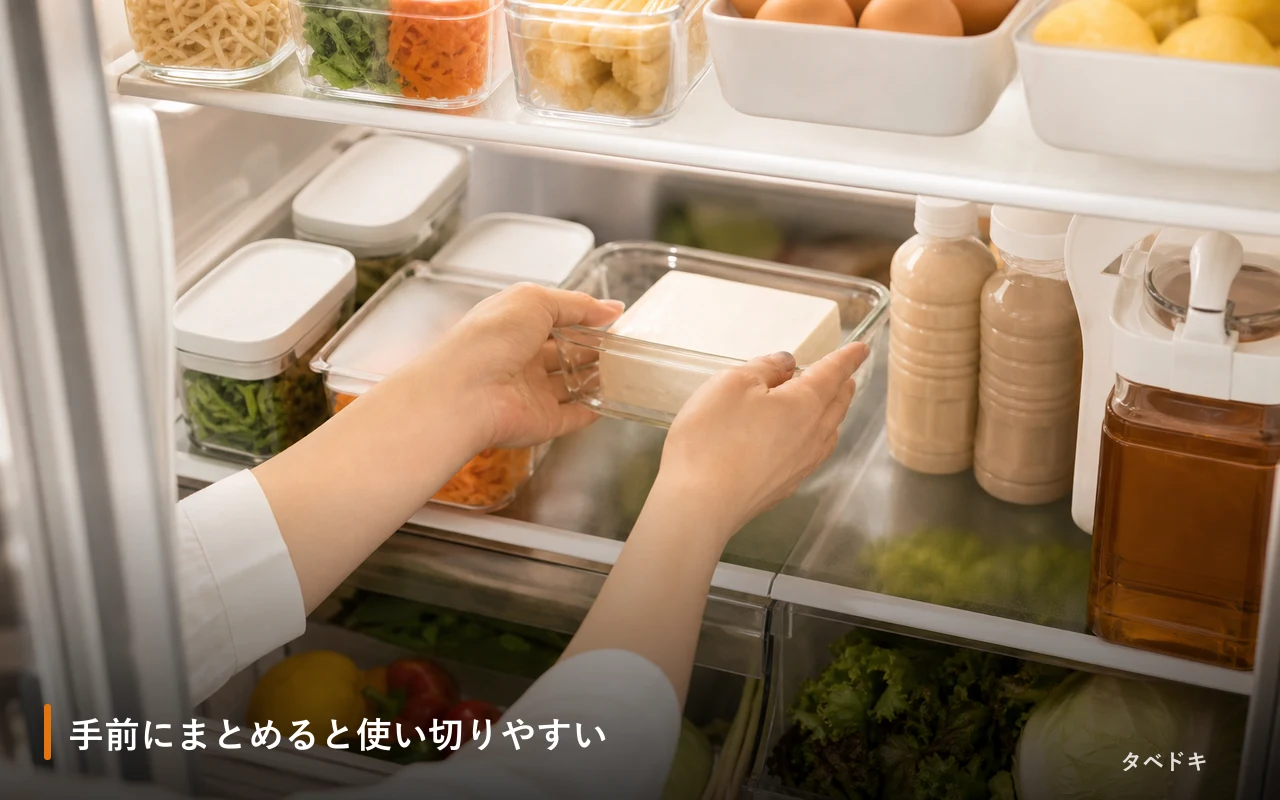 手前にまとめると使い切りやすい