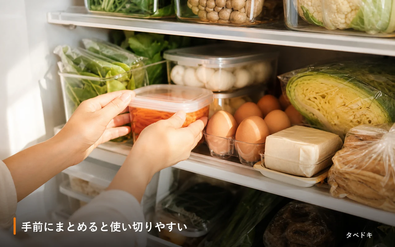 手前にまとめると使い切りやすい