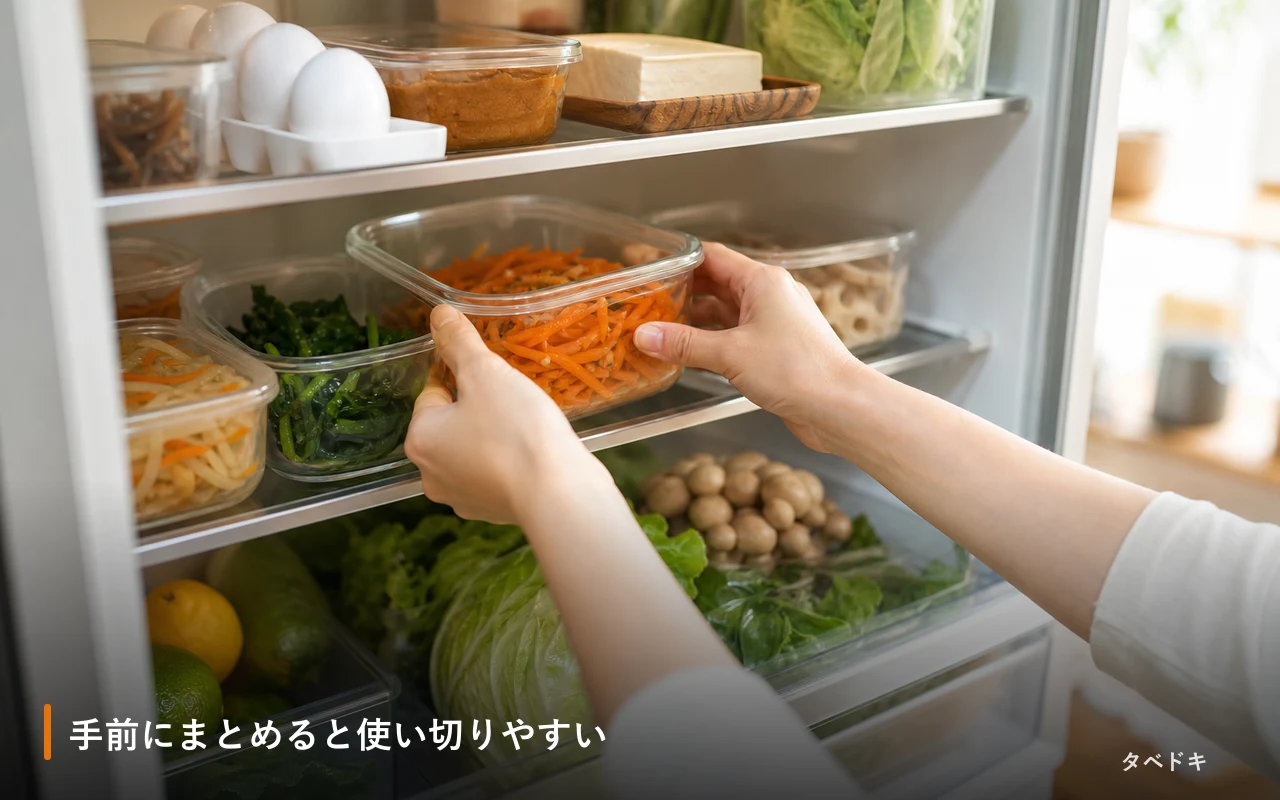 手前にまとめると使い切りやすい
