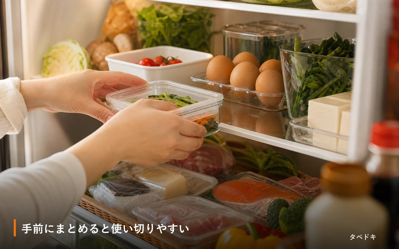 手前にまとめると使い切りやすい
