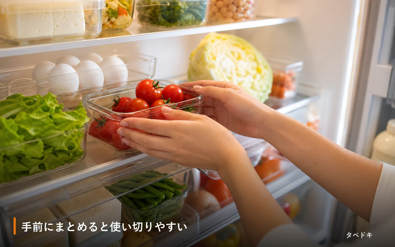 手前にまとめると使い切りやすい