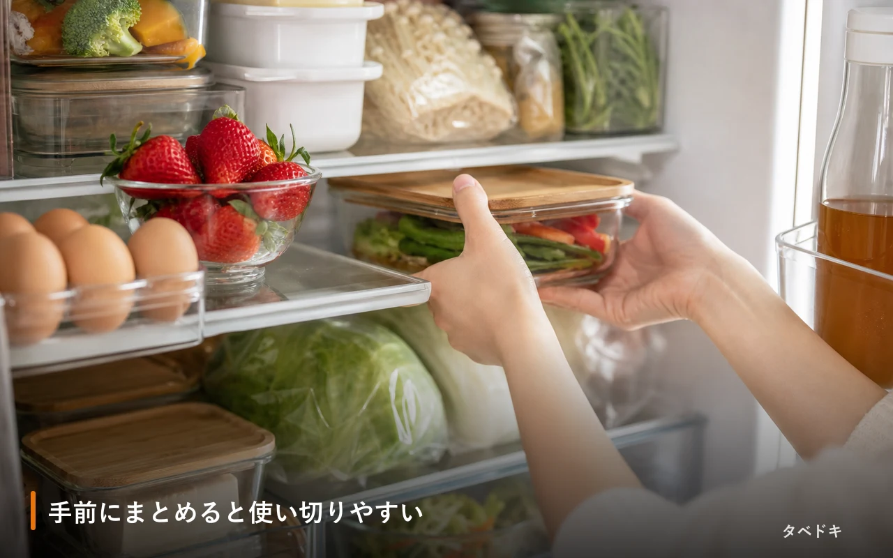 手前にまとめると使い切りやすい