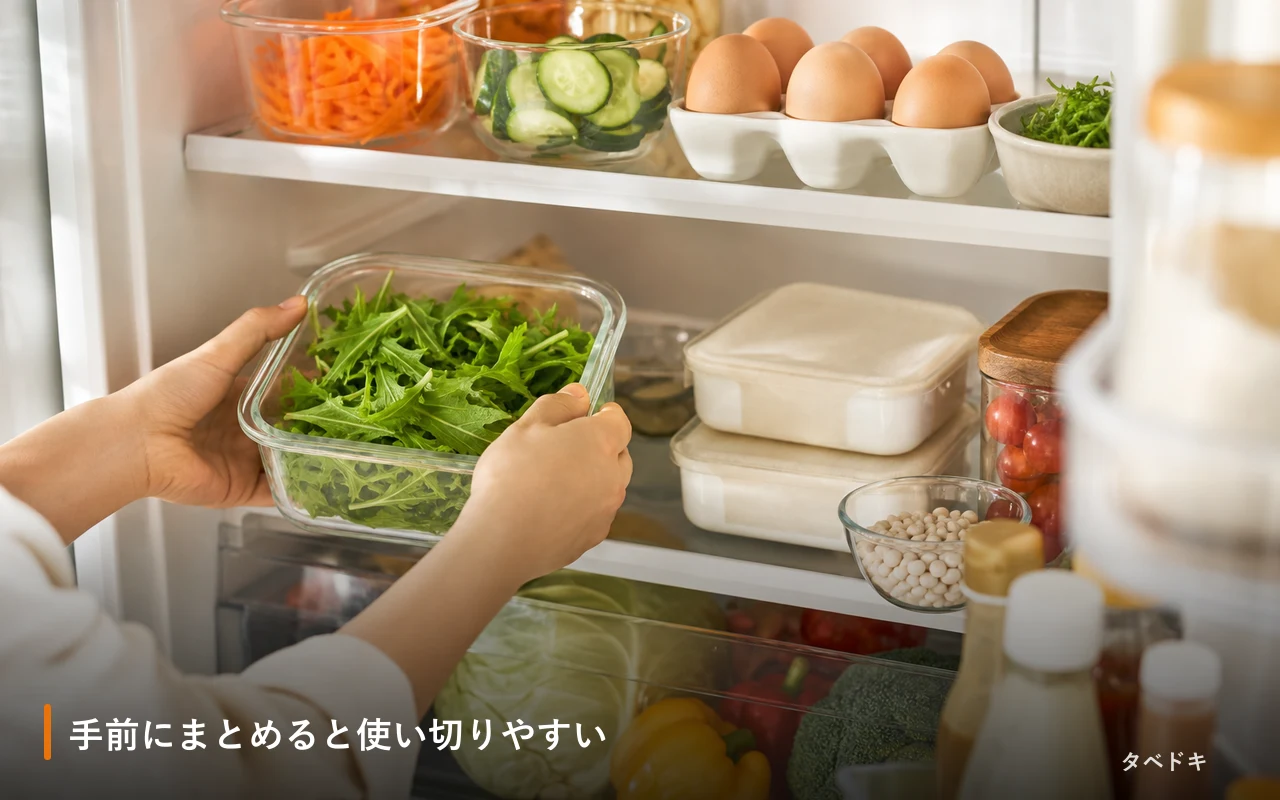 手前にまとめると使い切りやすい