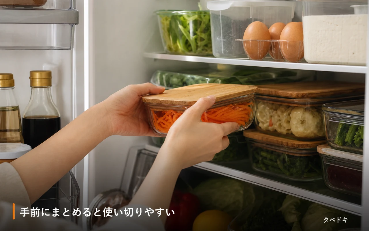 手前にまとめると使い切りやすい