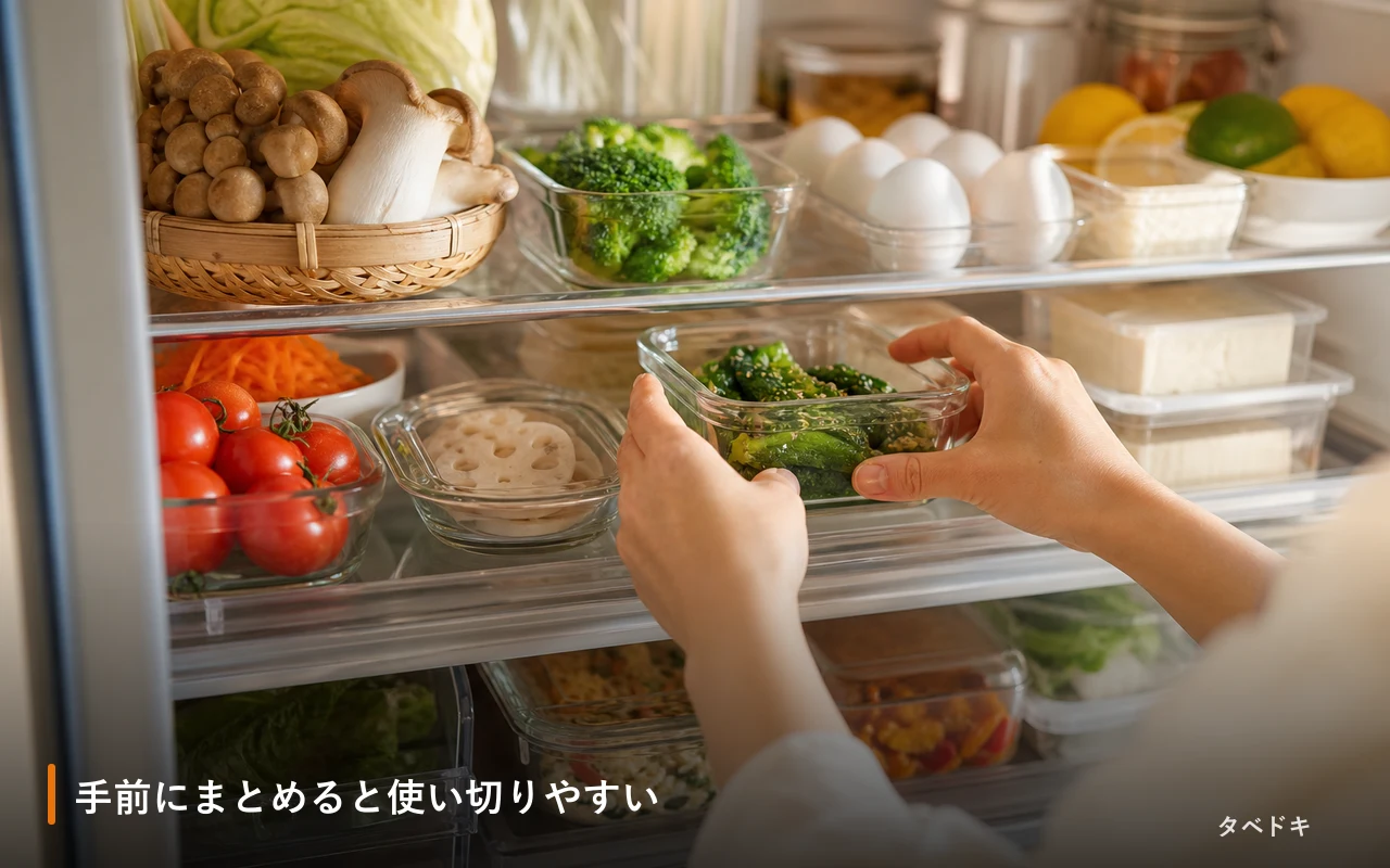 手前にまとめると使い切りやすい