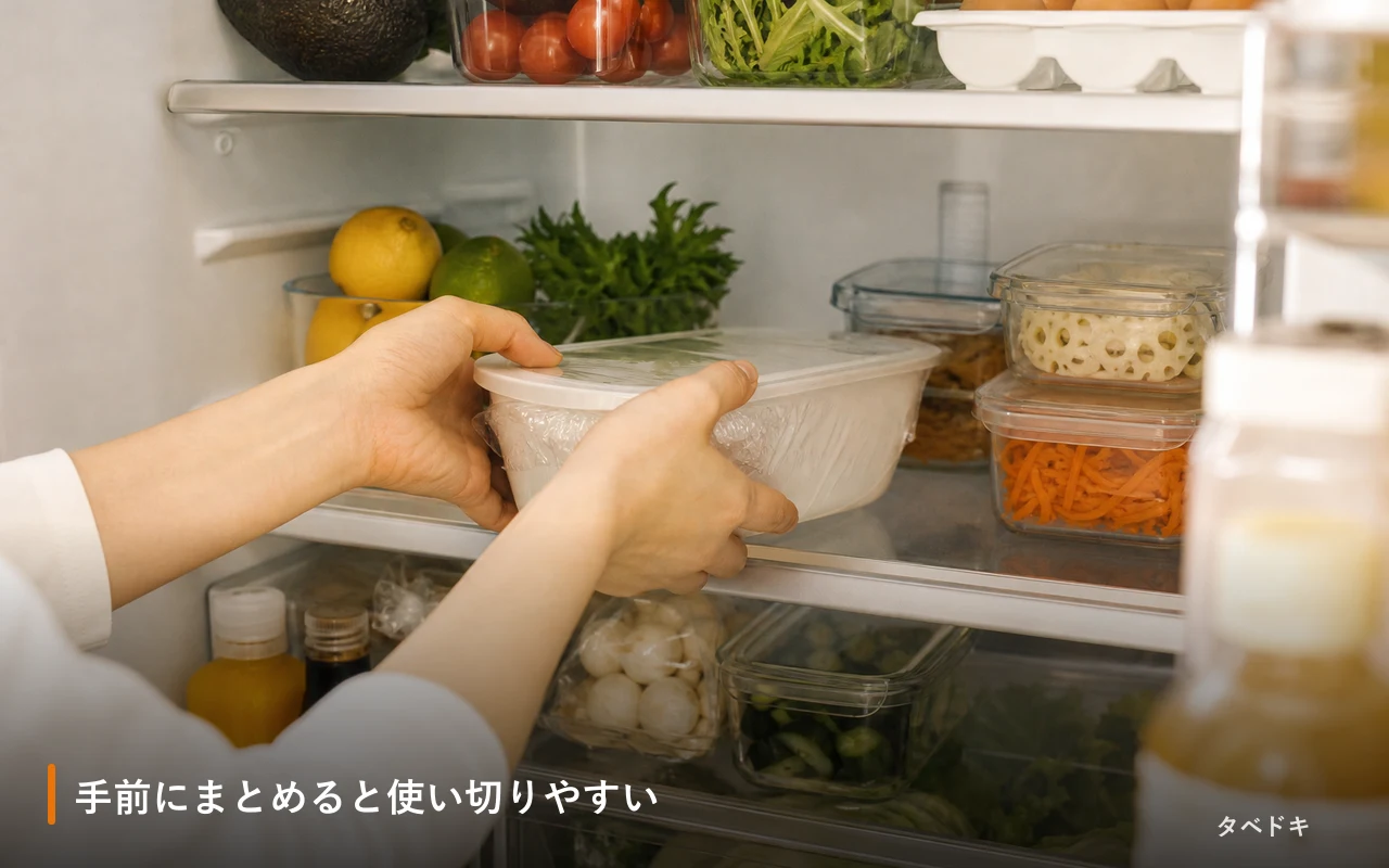 手前にまとめると使い切りやすい
