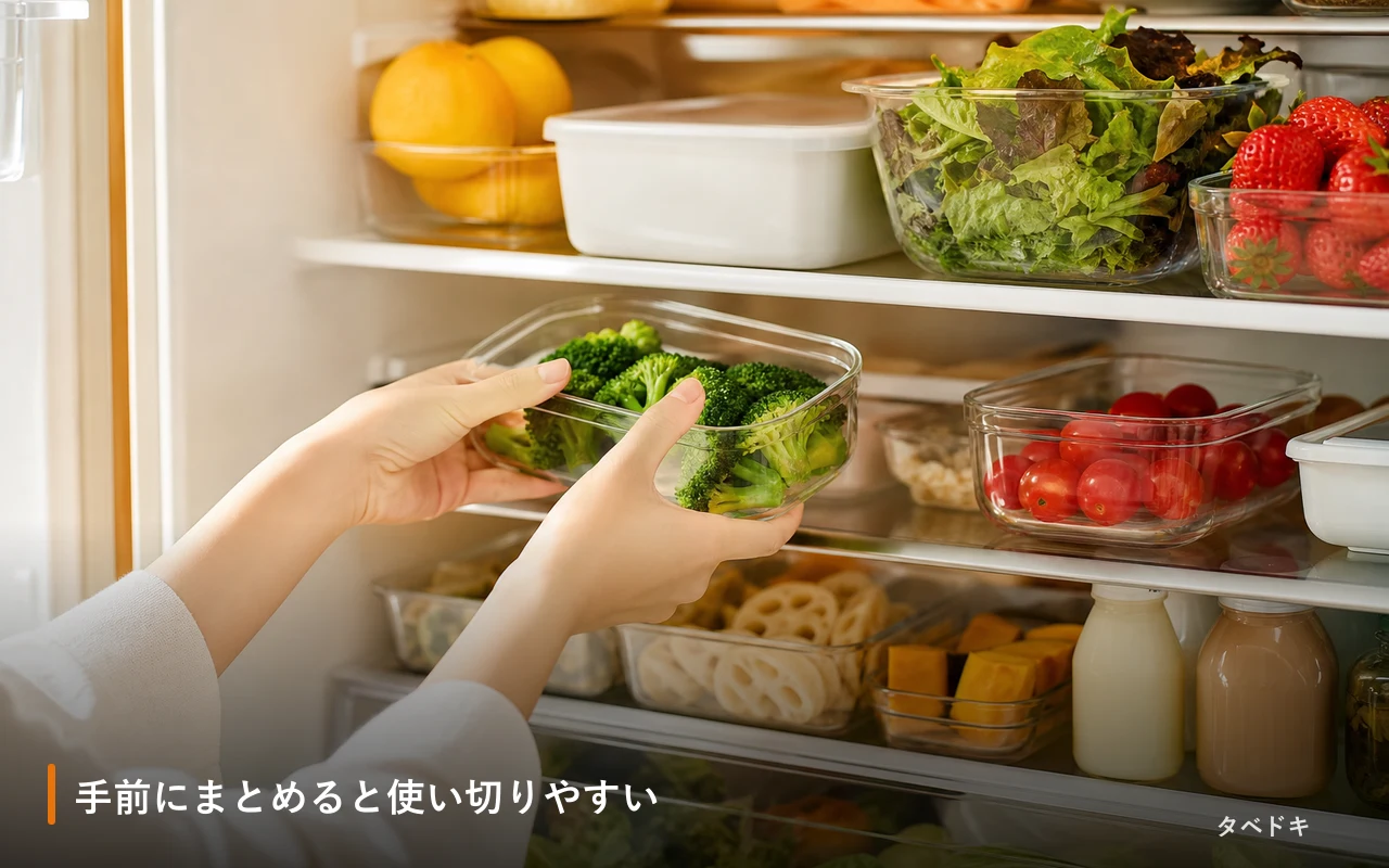 手前にまとめると使い切りやすい
