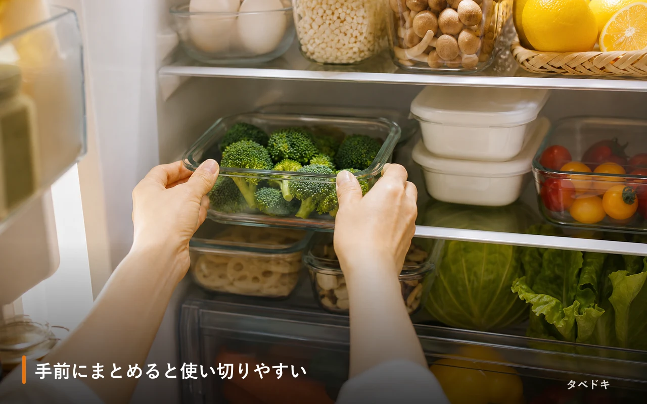 手前にまとめると使い切りやすい