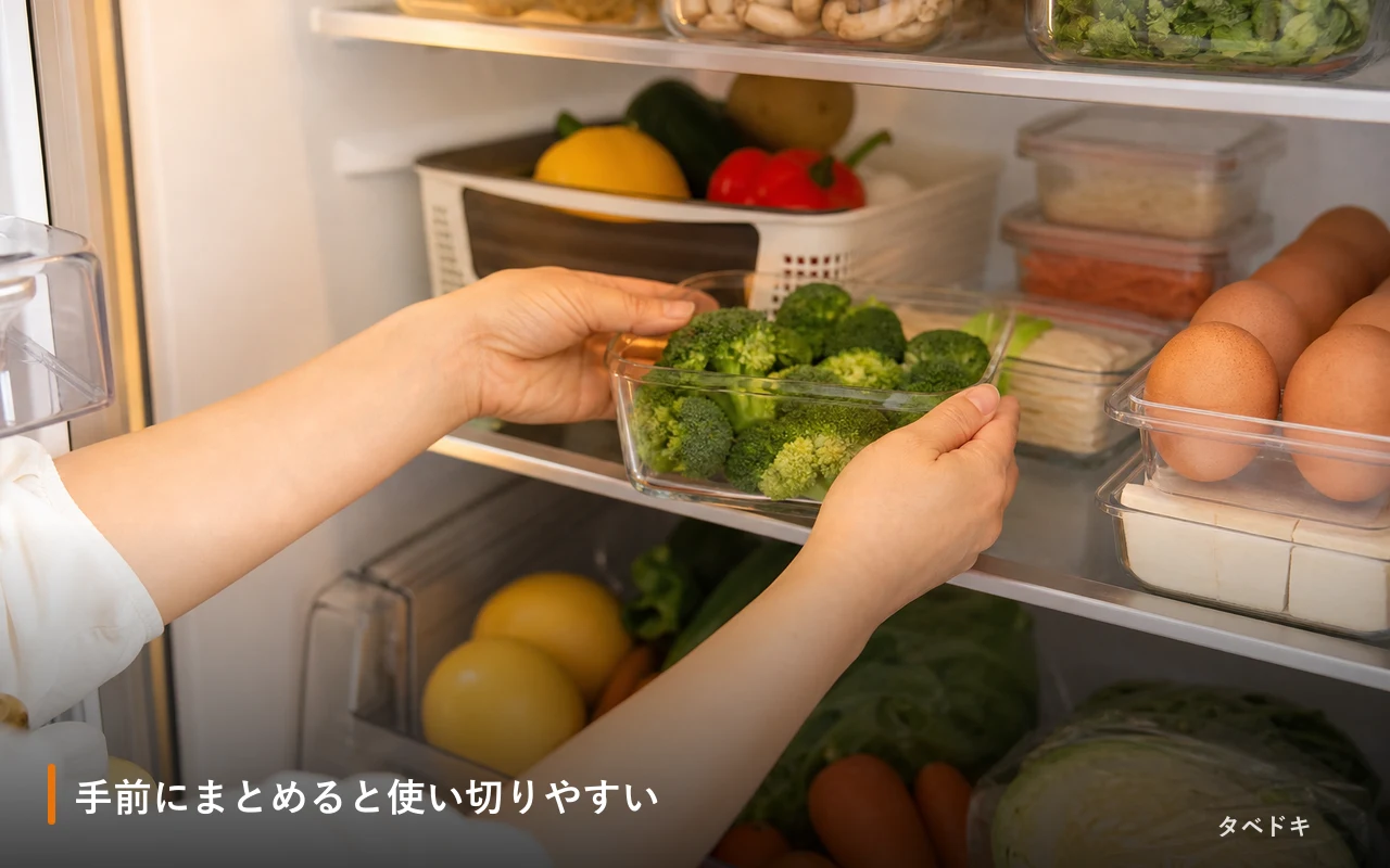 手前にまとめると使い切りやすい