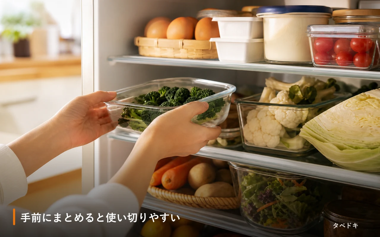 手前にまとめると使い切りやすい