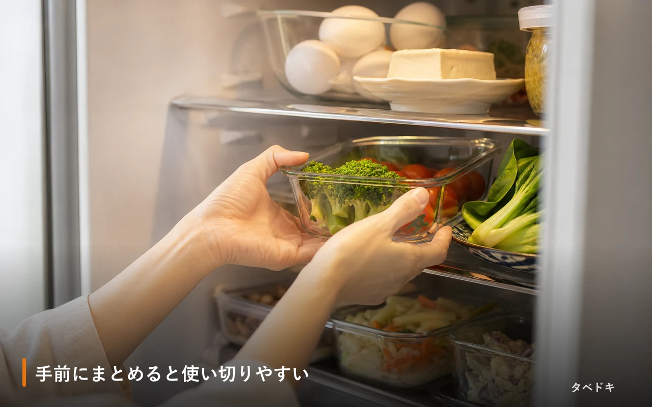 手前にまとめると使い切りやすい