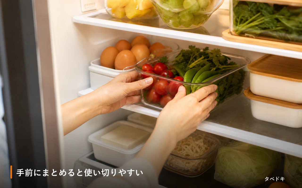 手前にまとめると使い切りやすい