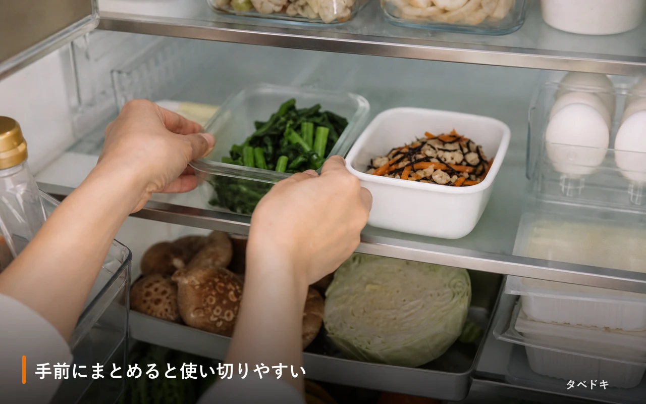 手前にまとめると使い切りやすい