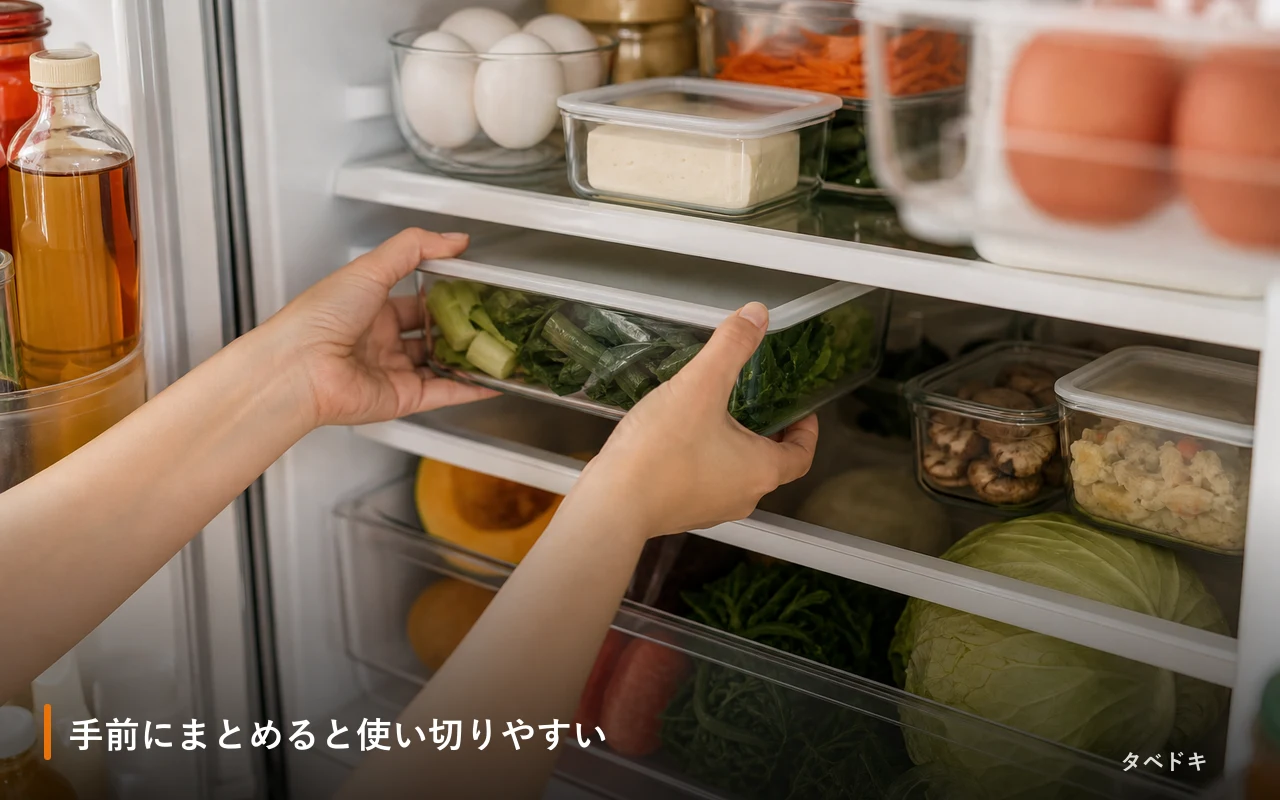 手前にまとめると使い切りやすい