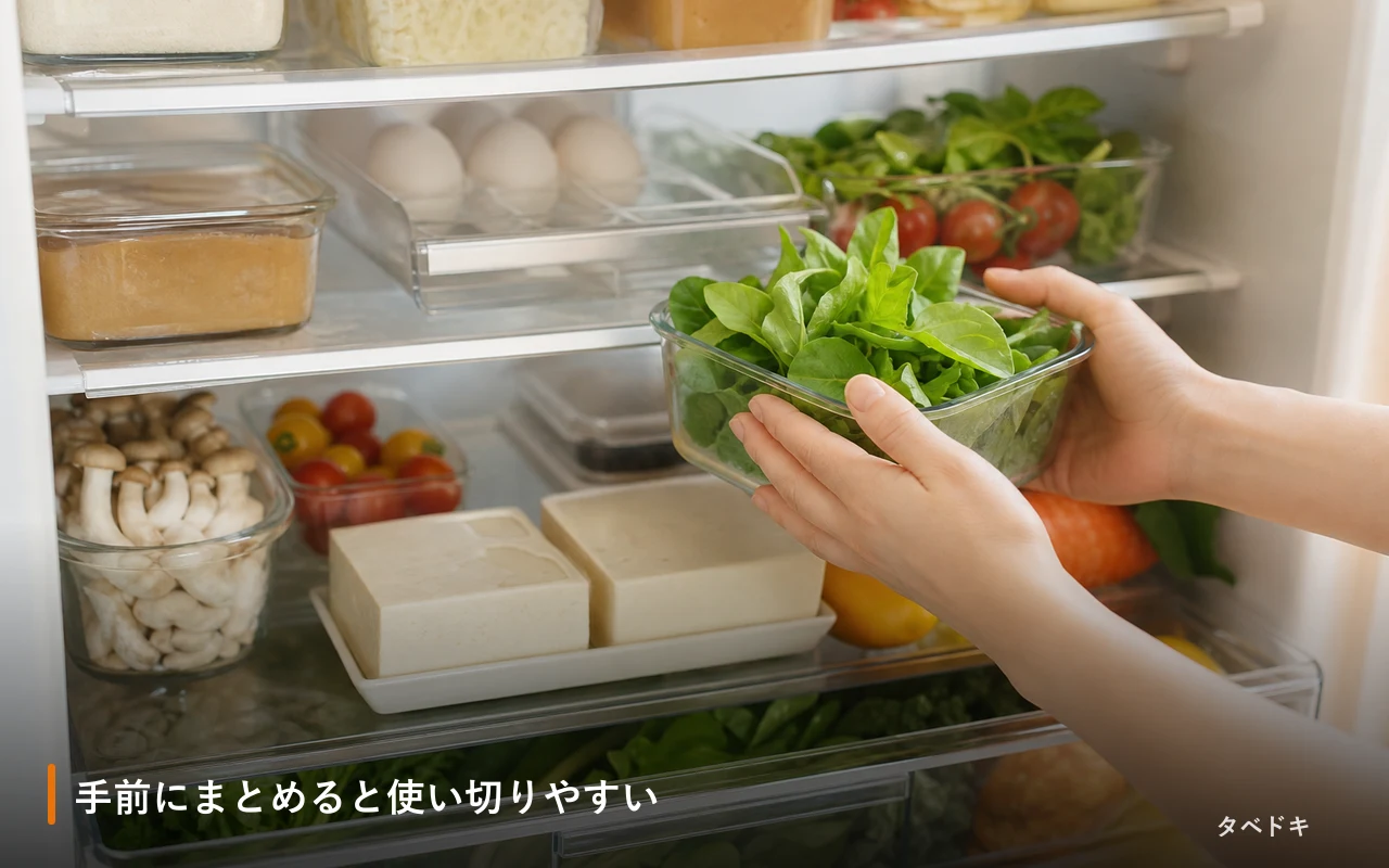 手前にまとめると使い切りやすい