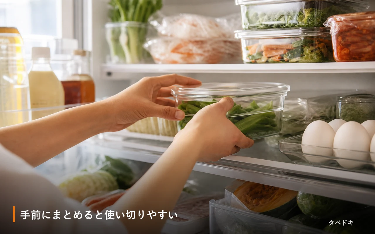 手前にまとめると使い切りやすい