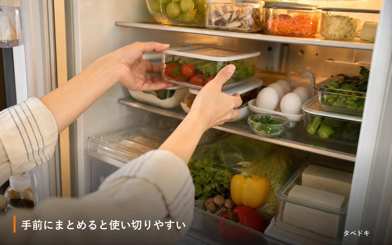 手前にまとめると使い切りやすい