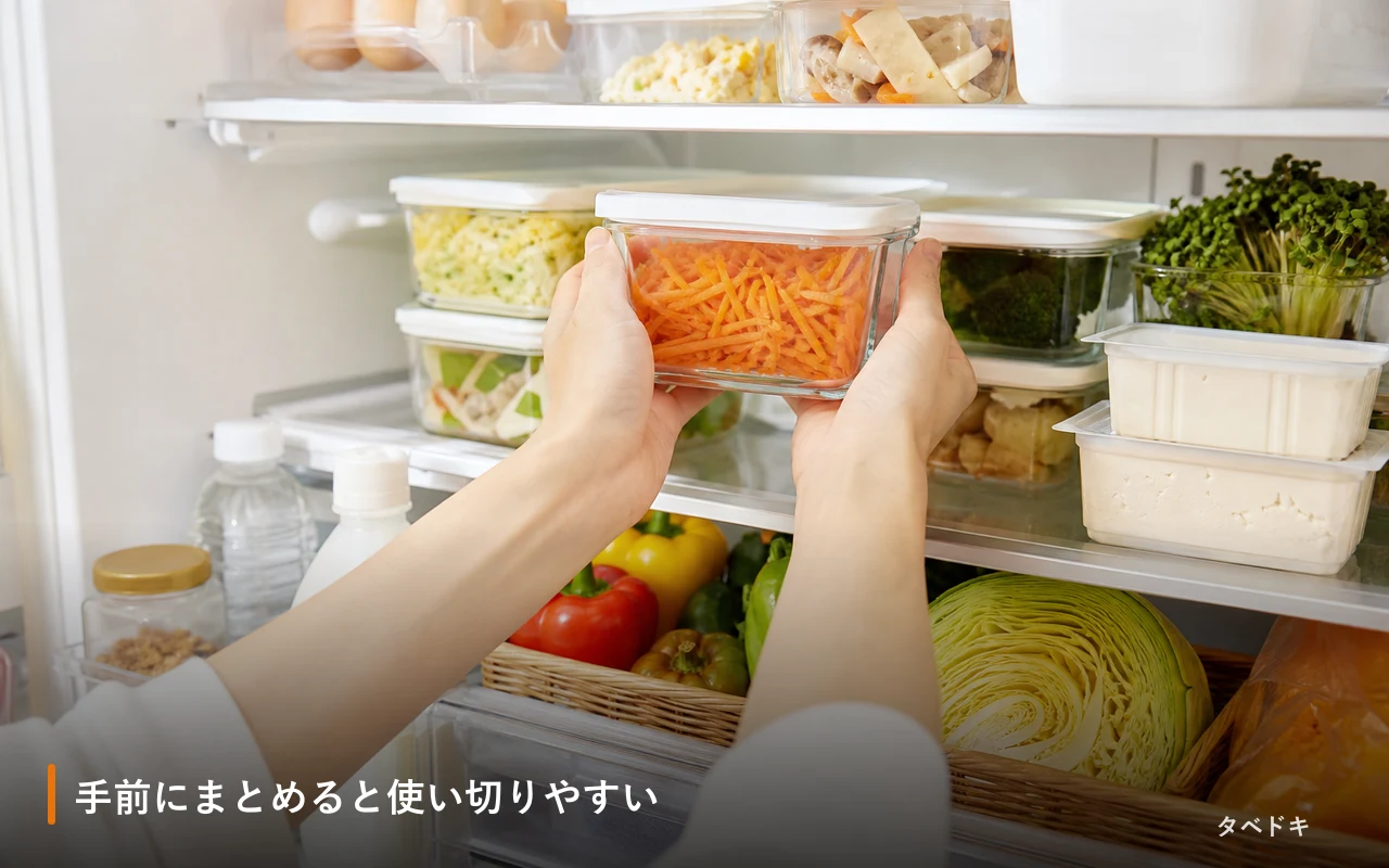 手前にまとめると使い切りやすい
