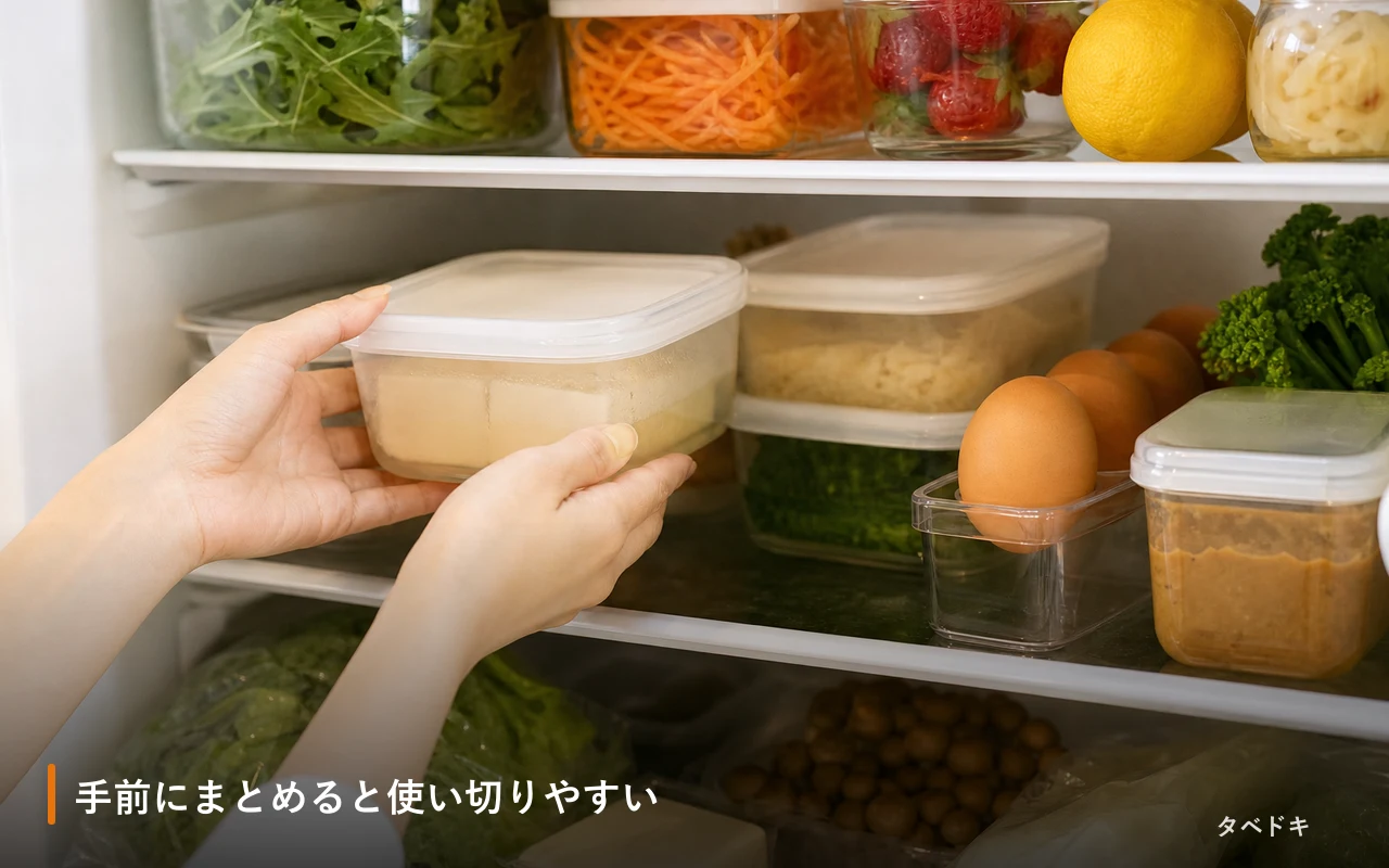 手前にまとめると使い切りやすい